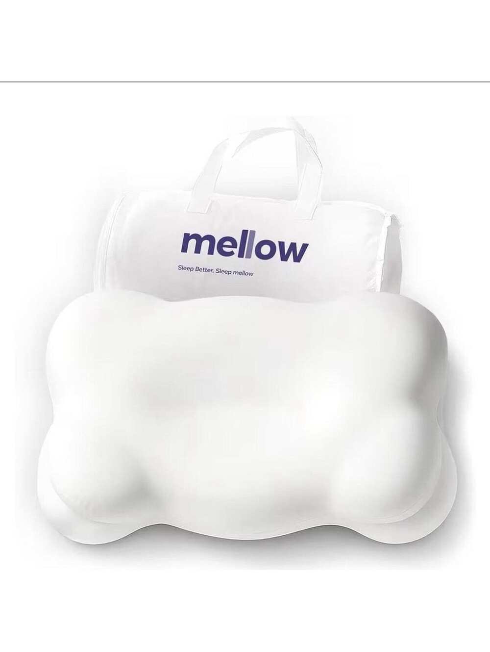 Mellow CloudAlign Pillow White Ergonomic Memory Foam Neck Support Cooling NWOT